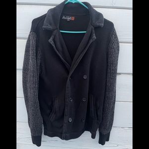 Womens Long  Sleeve Knitwear Cardigan Black Sweater Size Medium